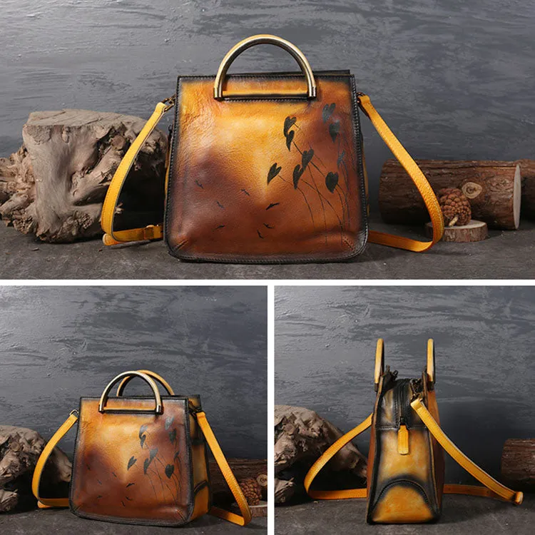 Womens Vintage Genuine Leather Crossbody Bag Purse Handbags For Women