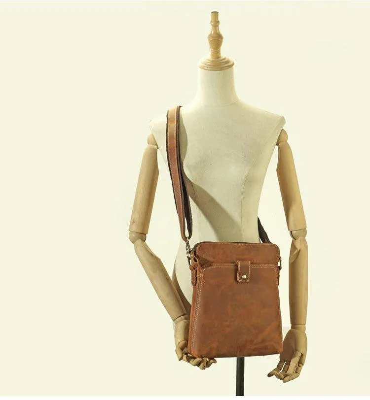 Woosir Mens Leather Shoulder Bags Brown