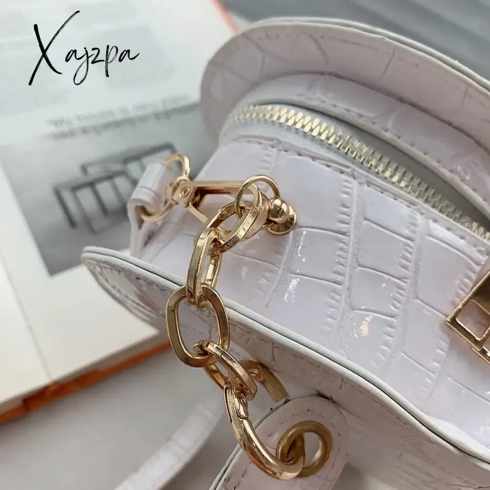 Xajzpa - Brand Heart Tote Bag For Women Stone Pattern PU Leather Crossbody Bags Female Small Shoulder Bags Cute Purse Handbags