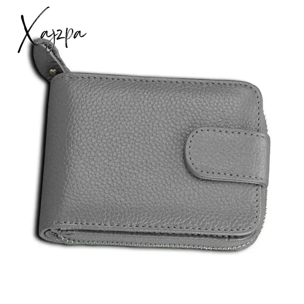 Xajzpa - Men Wallets Man's Card Genuine Leather Clutch Wallets Purses Driver's License Cover Zipper Organ Women's Wallet Card Wallet