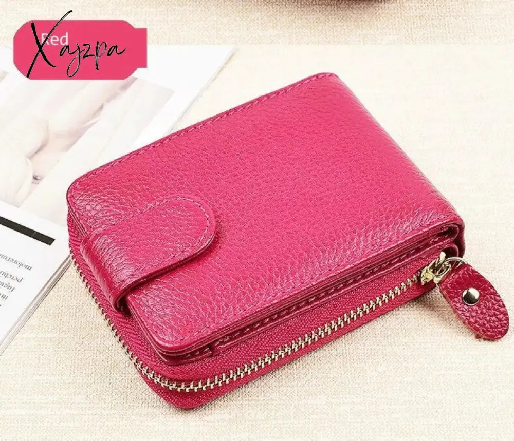 Xajzpa - Men Wallets Man's Card Genuine Leather Clutch Wallets Purses Driver's License Cover Zipper Organ Women's Wallet Card Wallet