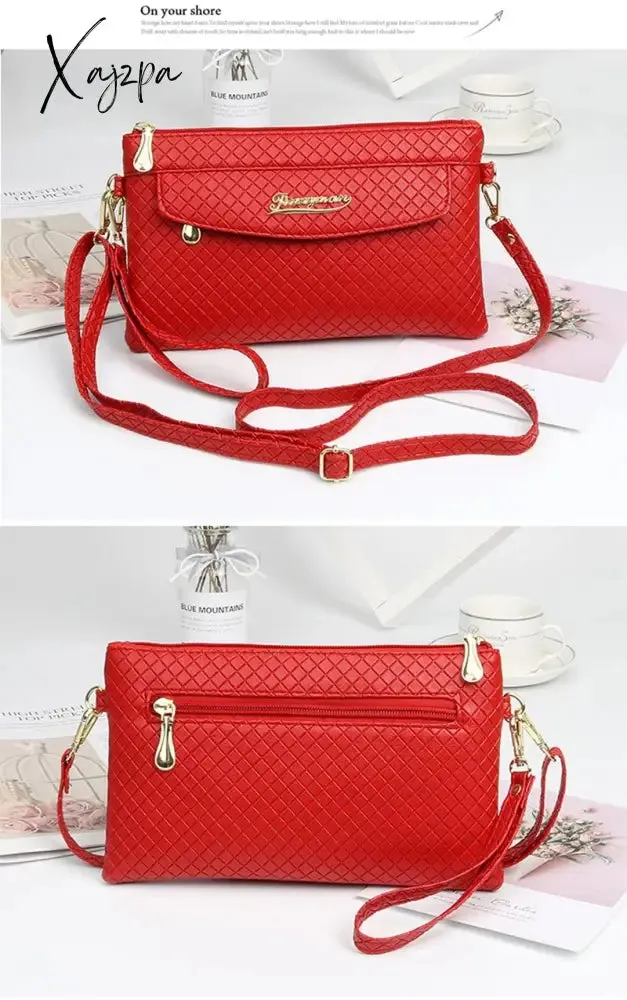 Xajzpa - Women&#39;s PU Crossbody Bags Adjustable Shoulder Strap New Fashion Diamond Lattice Shoulder Bags Comfortable Wrist Strap Female Bag