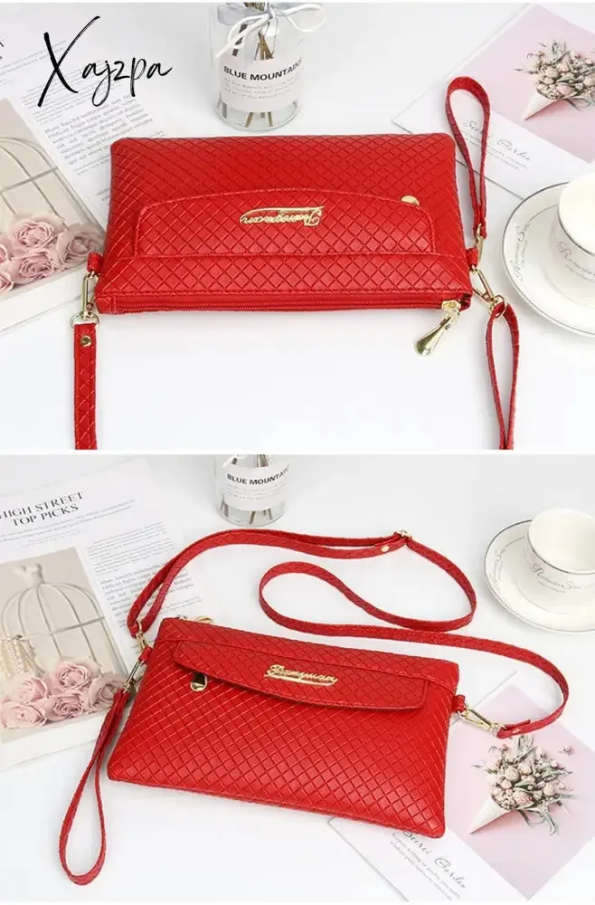 Xajzpa - Women&#39;s PU Crossbody Bags Adjustable Shoulder Strap New Fashion Diamond Lattice Shoulder Bags Comfortable Wrist Strap Female Bag