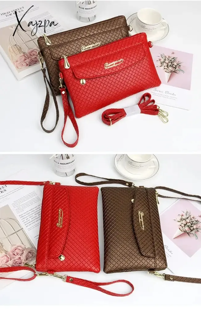Xajzpa - Women&#39;s PU Crossbody Bags Adjustable Shoulder Strap New Fashion Diamond Lattice Shoulder Bags Comfortable Wrist Strap Female Bag