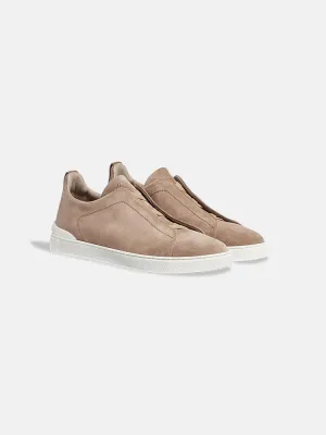 Zegna Beige Suede Triple Stitch™ Sneakers