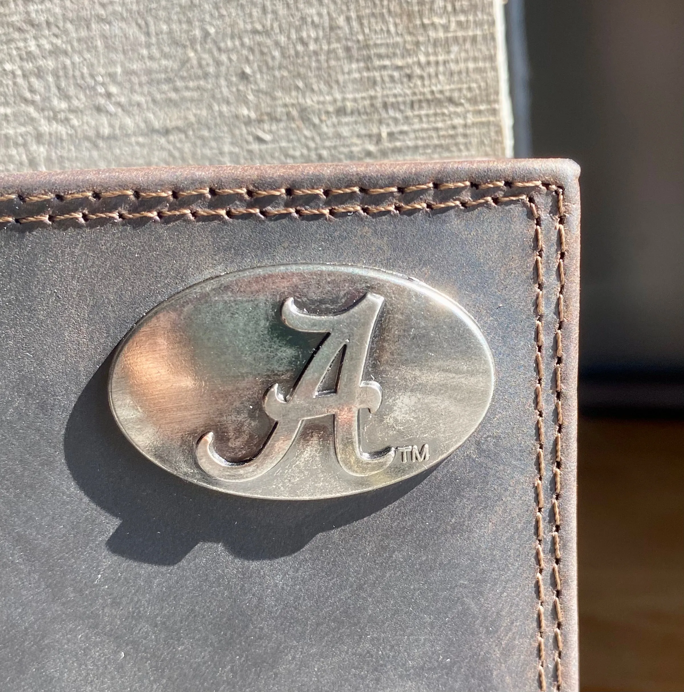 Zep-Pro IWT1CRZH-UAL University of Alabama Crimson Tide Brown “Crazy Horse” Leather Bi-fold Wallet